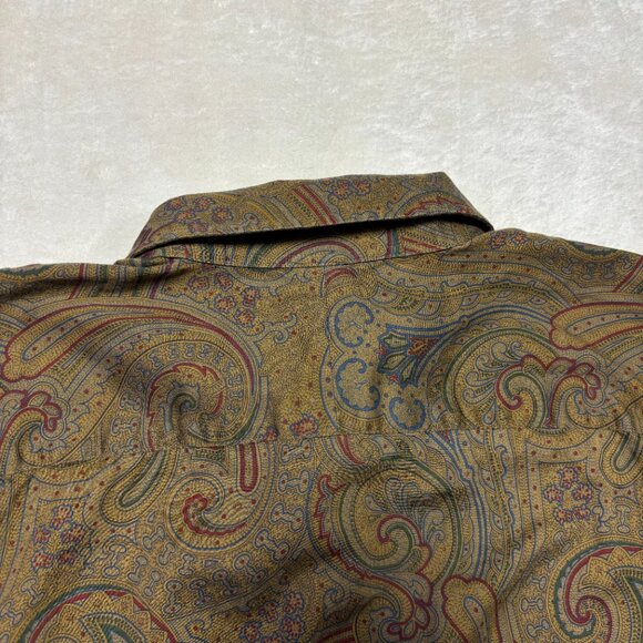 Lauren Ralph Lauren Womens Long Sleeve Button Down Brown Paisley Western 1X - Picture 10 of 10